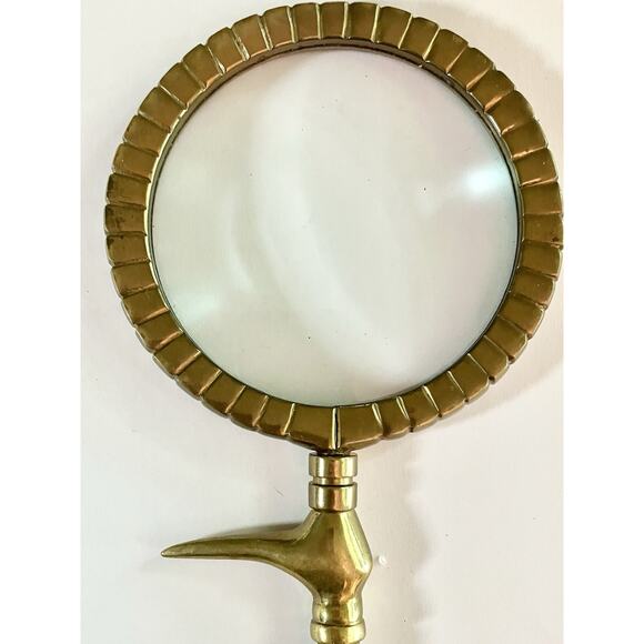Vintage Solid Brass Magnifying Glass 13” Antique Victorian Lorgnette Spectacle - Picture 2 of 5